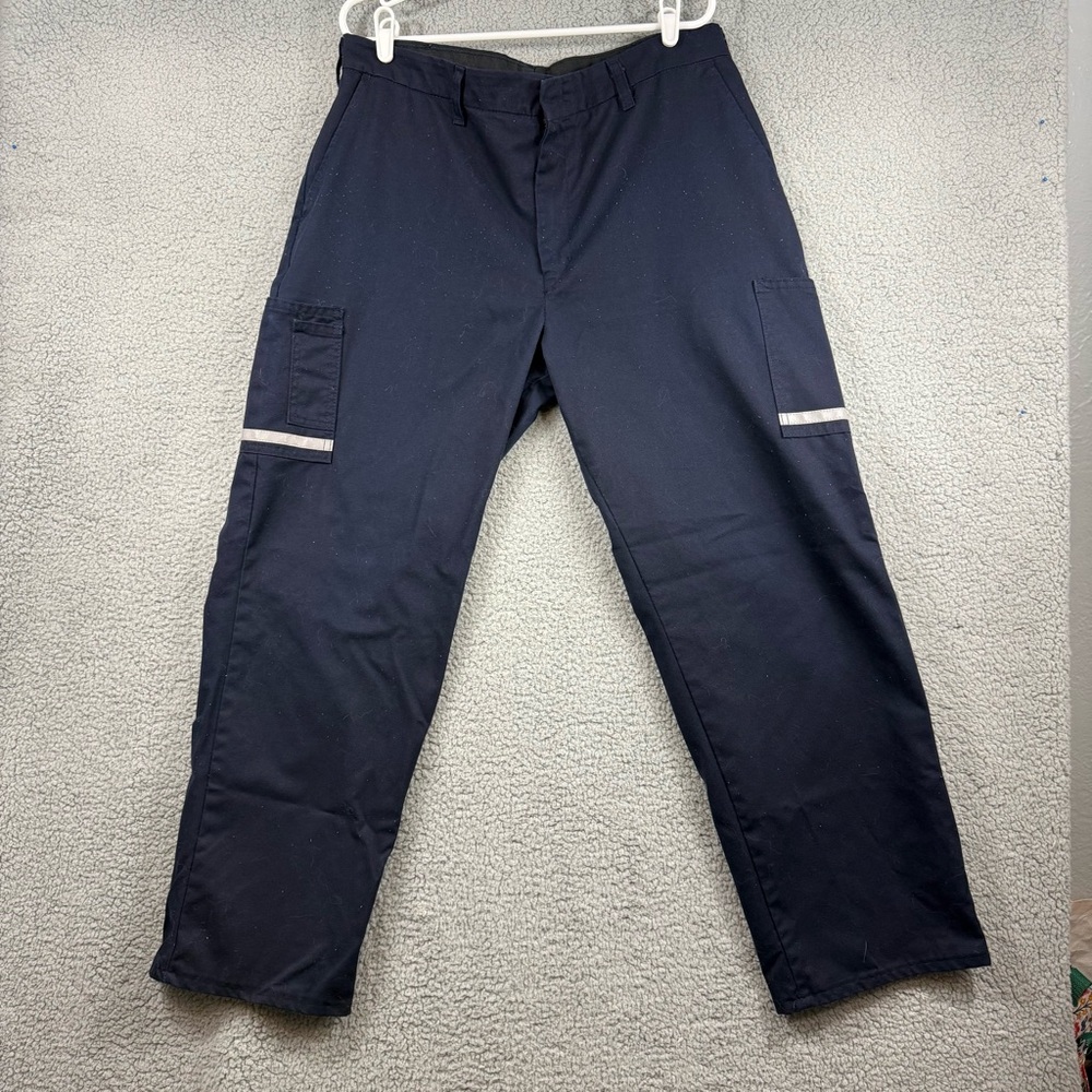 Men's‎ Black Cargo Work Pants with Reflective Accent